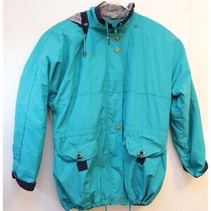 Current Seen Womens Jacket Vintage Retro Blue 80s 90s‎ Size Large Hooded